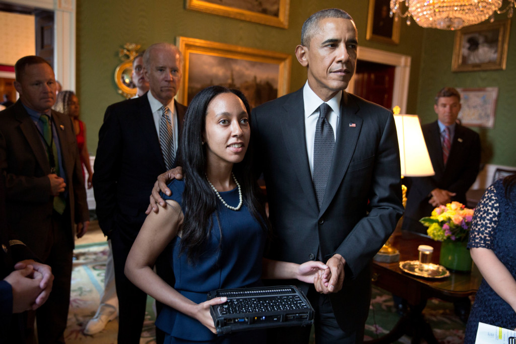Haben and President Obama stand together at celebration of the 25th Anniversary of the ADA at the White House